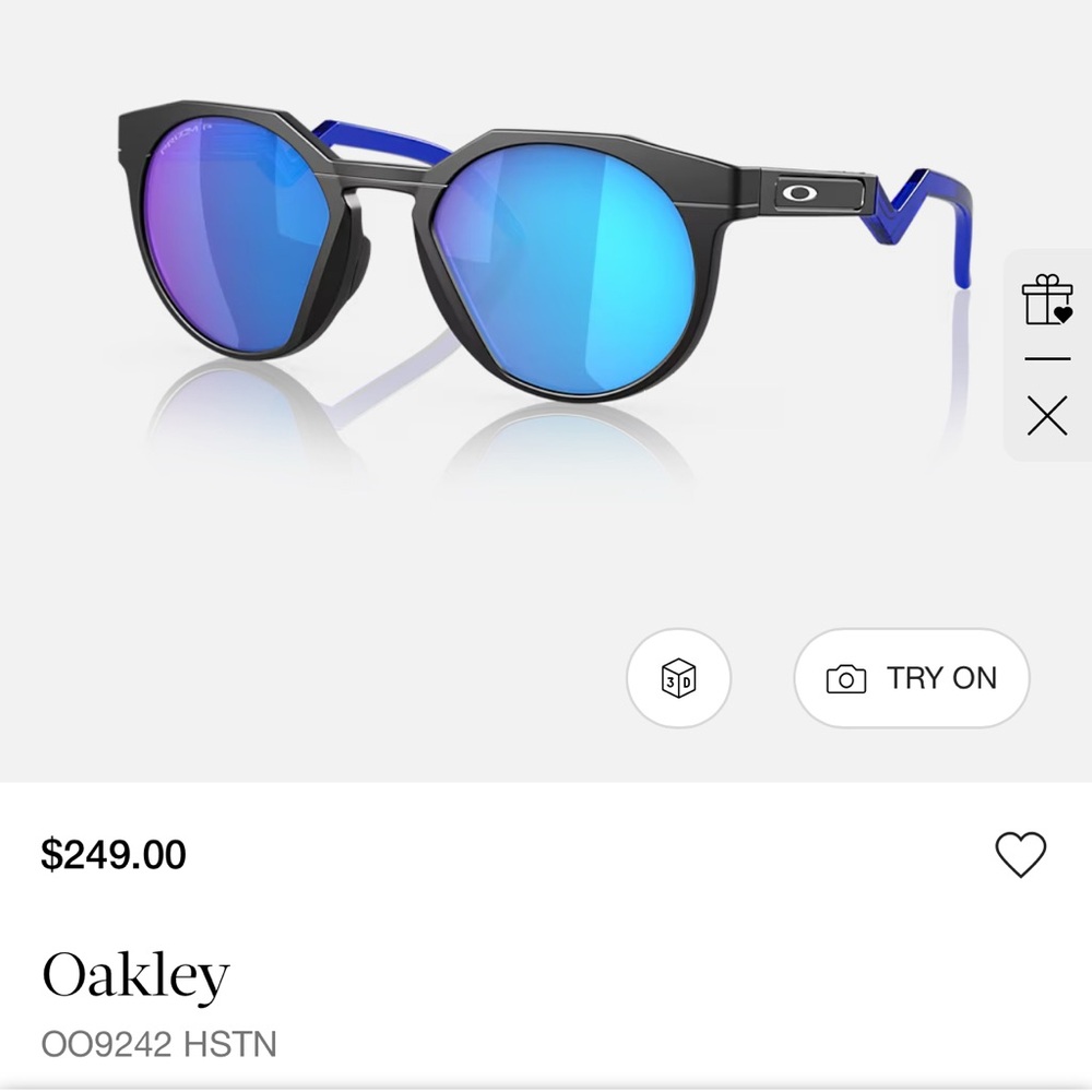 Oakley POLARIZED Sunglasses HSTN OO9242-0452 Black Frame Blue Prizm Sapphire